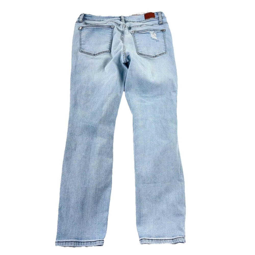 Judy Blue Jeans Women 11 30 Boyfriend Fit Med Wash Faded Pants Stretch Ripped A8